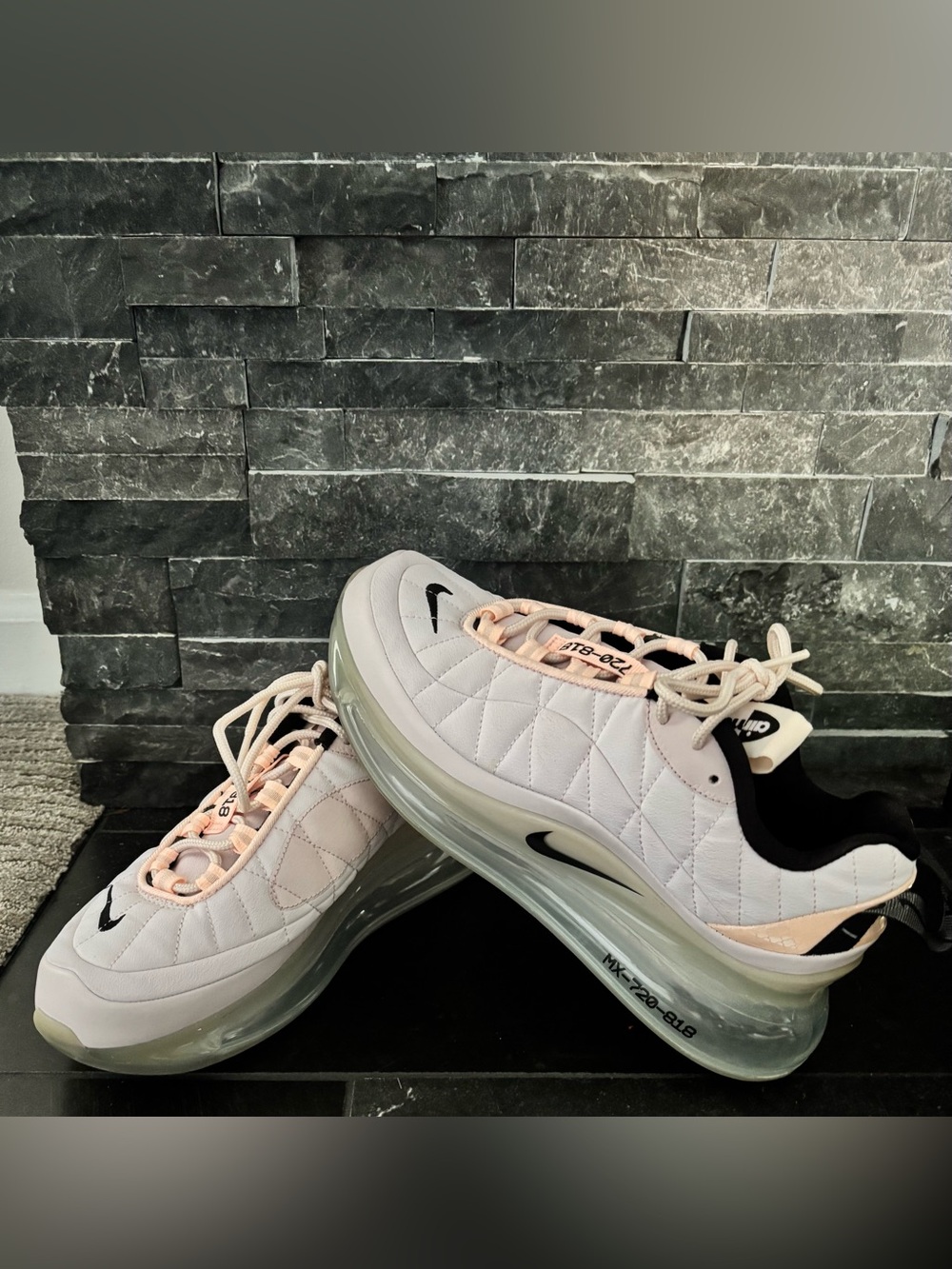 Nike Women's Quilted Sneakers in Light Pink and Black